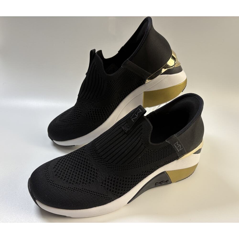 Skechers Mark Nason A Wedge Crecent Black Gold Women’s 9 Slip-Ins 177667 - Picture 6 of 9